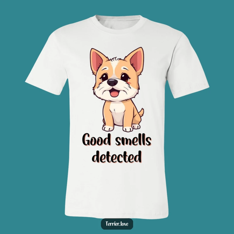 Funny Sniffing Terrier T-Shirt - Curious Dog Tee, Great Gift for Explorers