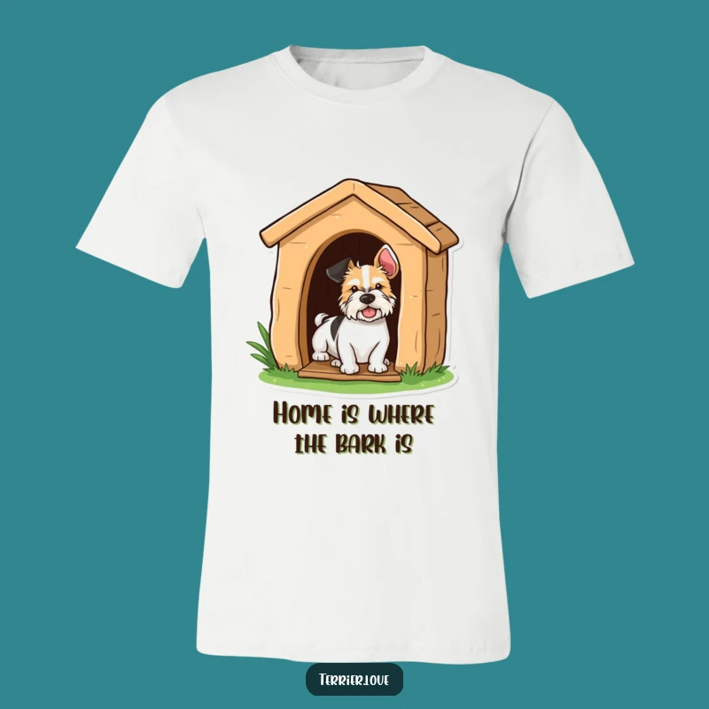 Funny Terrier Peeking T-Shirt - Hilarious Doghouse Fun Apparel
