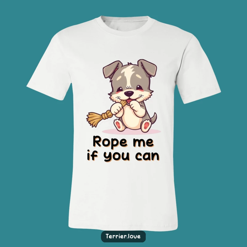 Funny Terrier Tug-of-War T-Shirt - Playful Dog Tee, Great Gift for Pet Owners