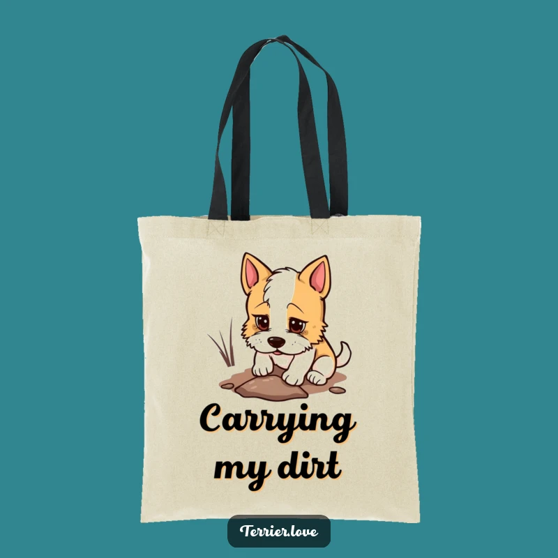 Funny Terrier Tote Bag - Persistent Digger Carry-All, Great Gift for Achievers