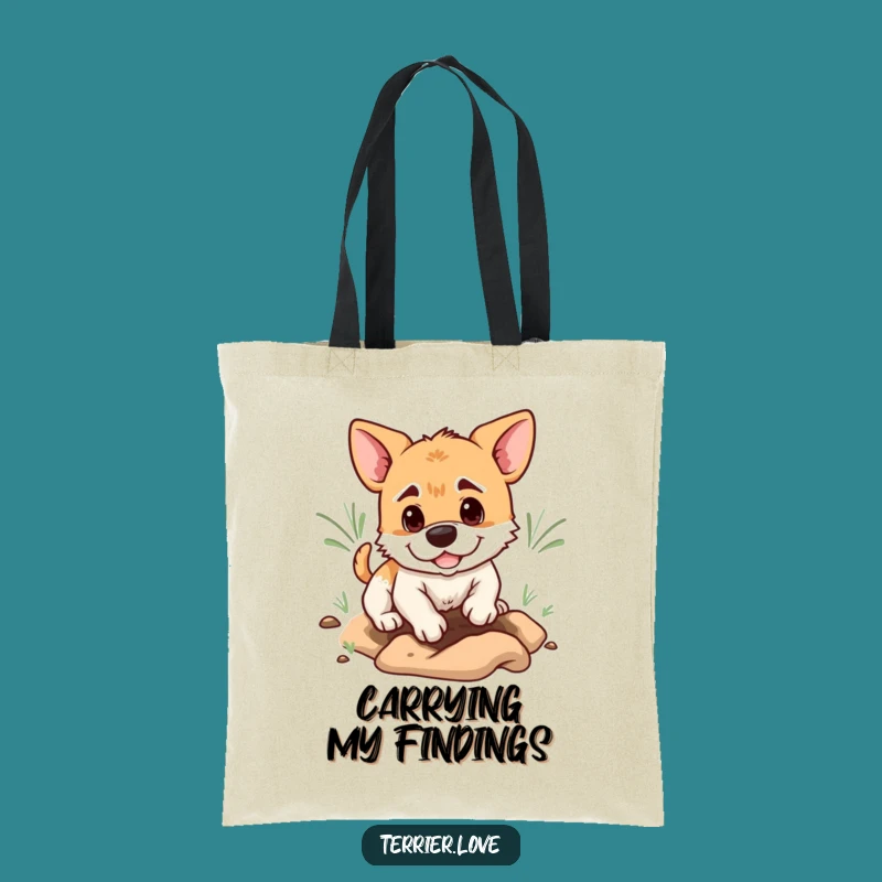 Funny Playful Terrier Digging Tote Bag: Carry Your Projects