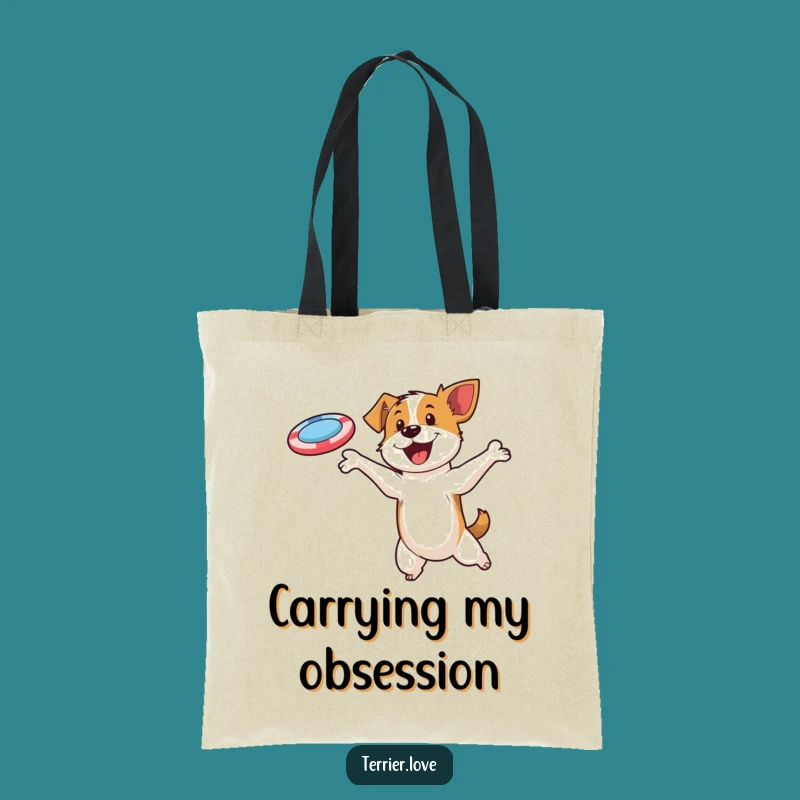 Funny Terrier Disc Fetch Tote Bag: Stylish & Hilarious Dog Accessory