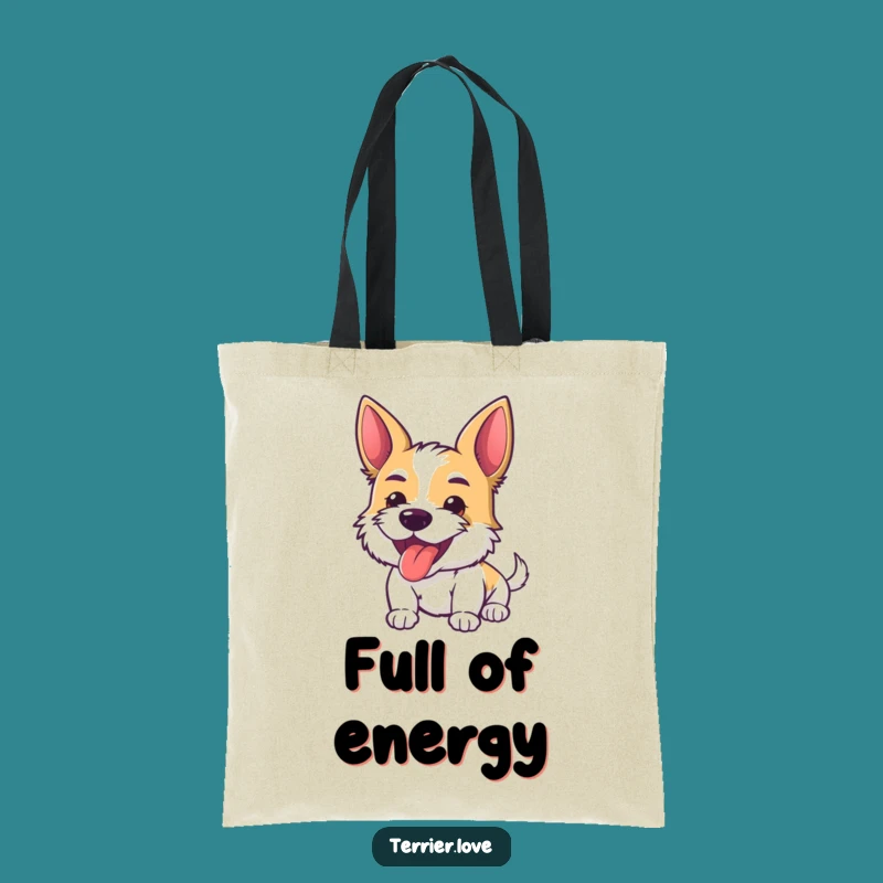 Funny Terrier Tote Bag: Tongue Out Dog, Cute Funny Gift for Daily Use
