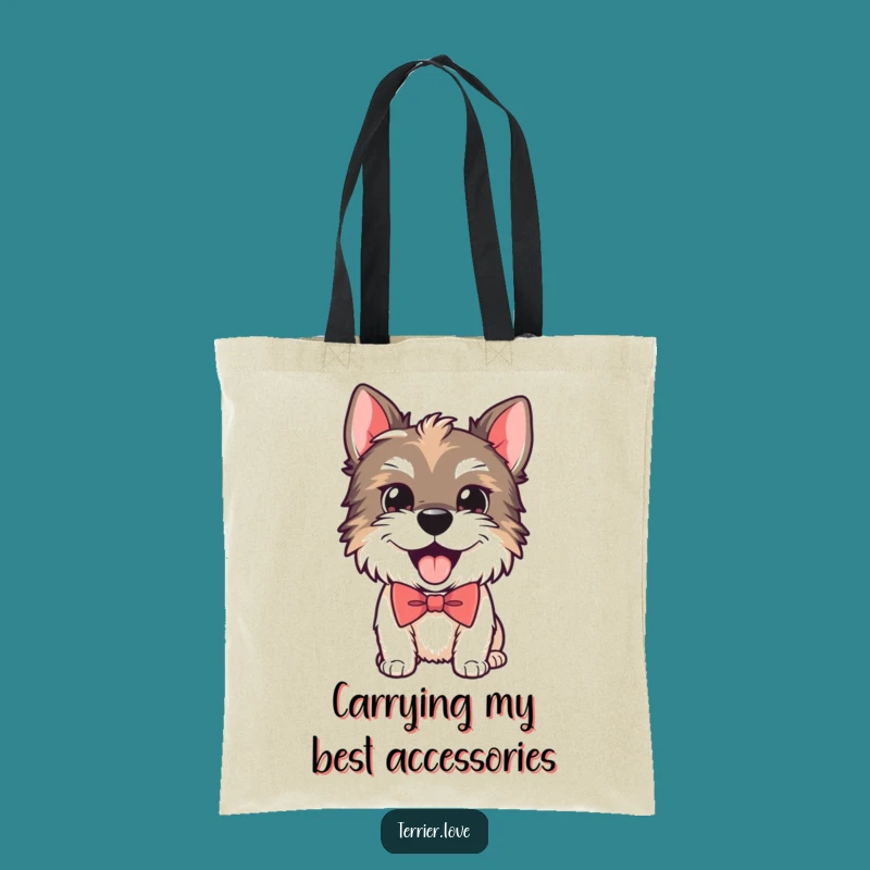 Funny Playful Terrier Bow Tie Tote Bag - Dapper & Practical Gift!