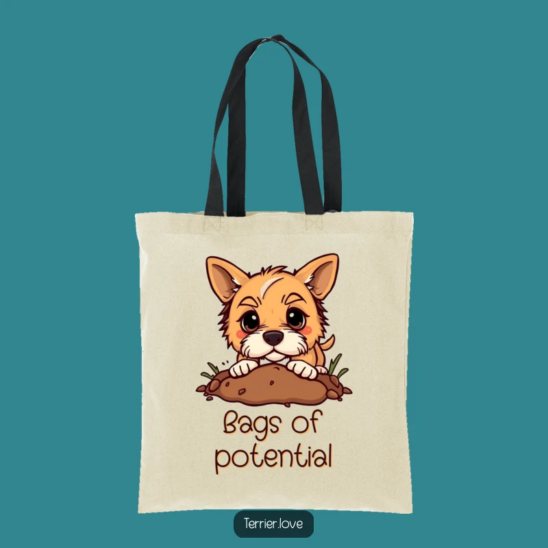 Funny Terrier Digging Tote Bag: Carry Your Enthusiasm