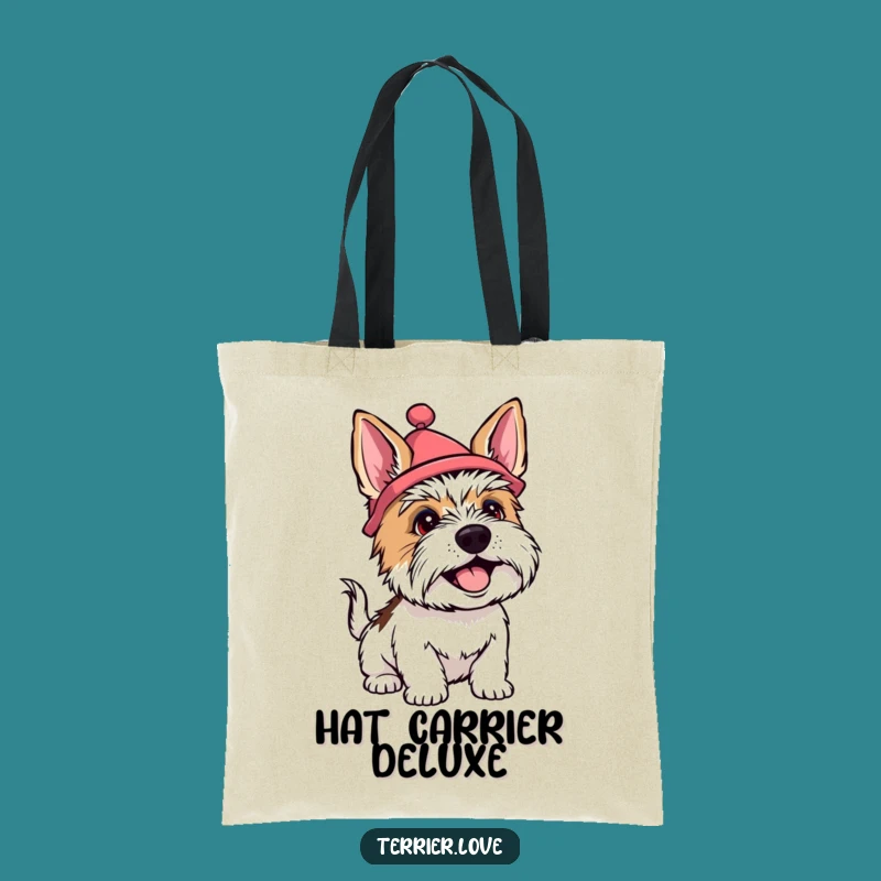 Funny Terrier Silly Hat Tote Bag - Whimsical Accessory for Dog Lovers