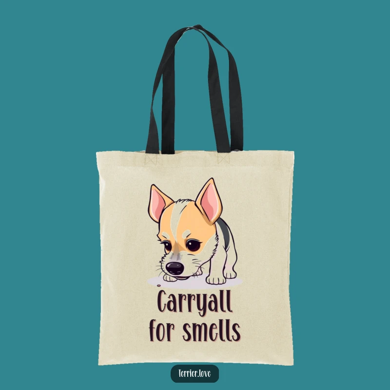 Funny Terrier Tote Bag: Curious Sniffer Dog Shopping Companion