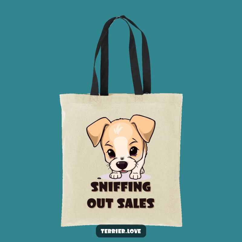 Funny Terrier Tote Bag: Curious Sniffer, Floppy Ears, Gift for Explorers