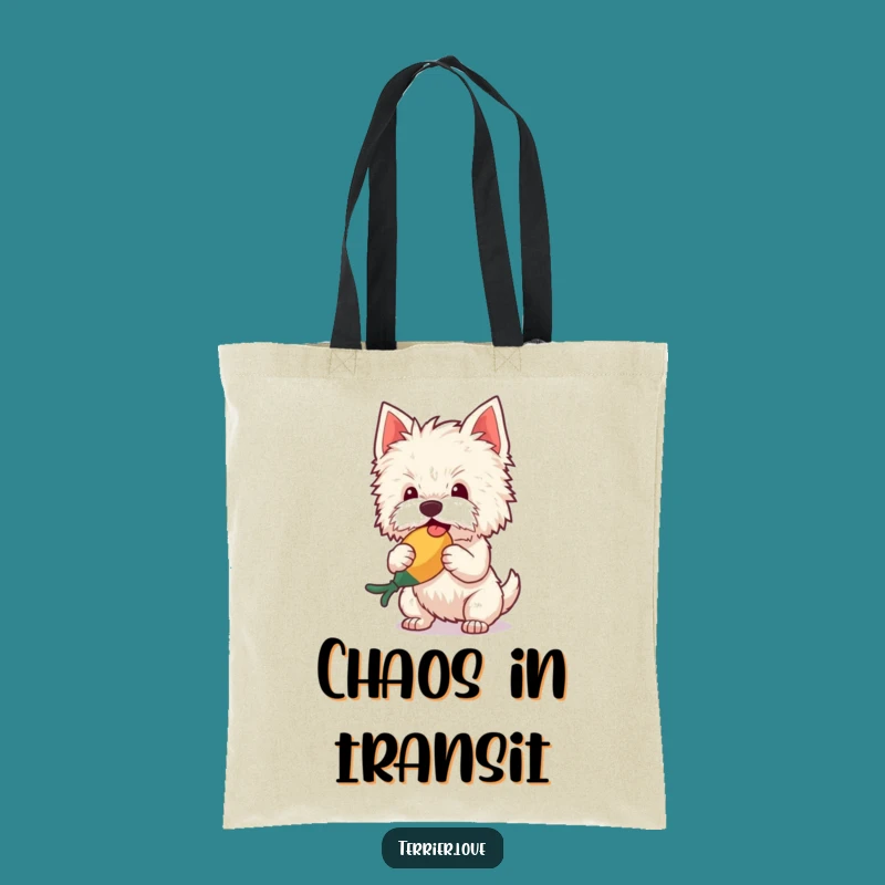 Funny Terrier Tote Bag: Cute Dog Shaking Squeaky Toy, Stylish Funny Gift