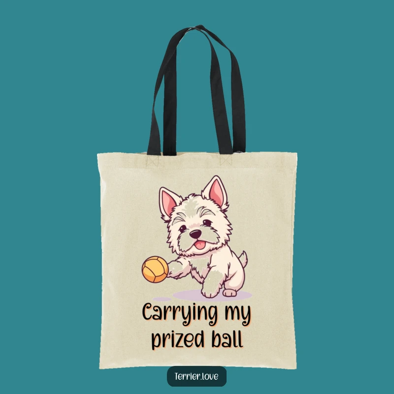 Funny Terrier Tote Bag: Perked Ears Ball Catcher Carryall, Joyful Gift
