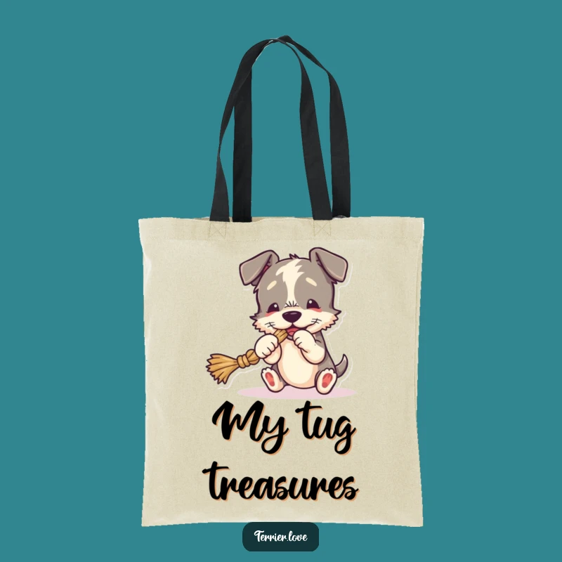 Funny Terrier Tote Bag - Playful Pet Gift, Ideal for Shopping Trips