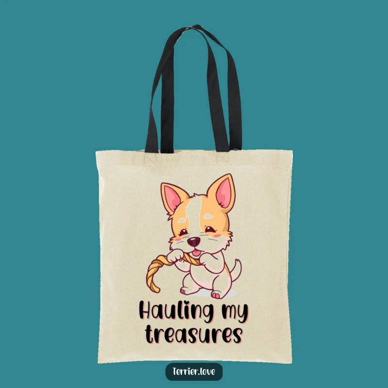 Funny Terrier Tugger Tote Bag - Playful Dog Rope Carrier, Ideal Gift