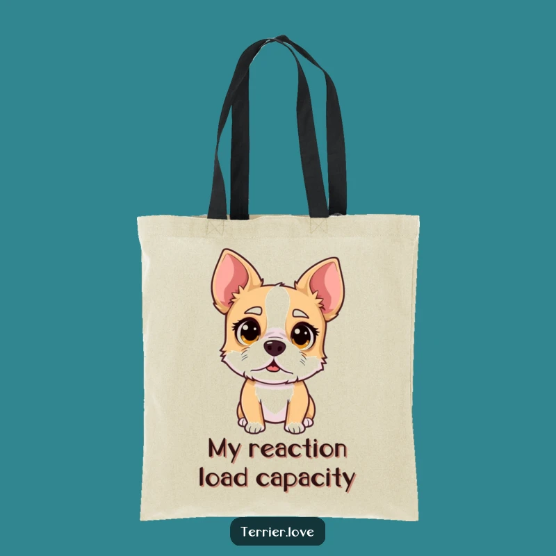 Funny Surprised Terrier Tote Bag - Wide-Eyed Dog Carryall, Hilarious Gift