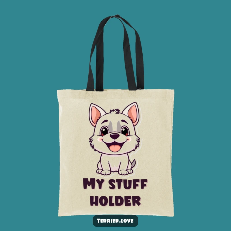 Funny Terrier Tote Bag: Happy Dog Panting, Carry Your Needs in Style
