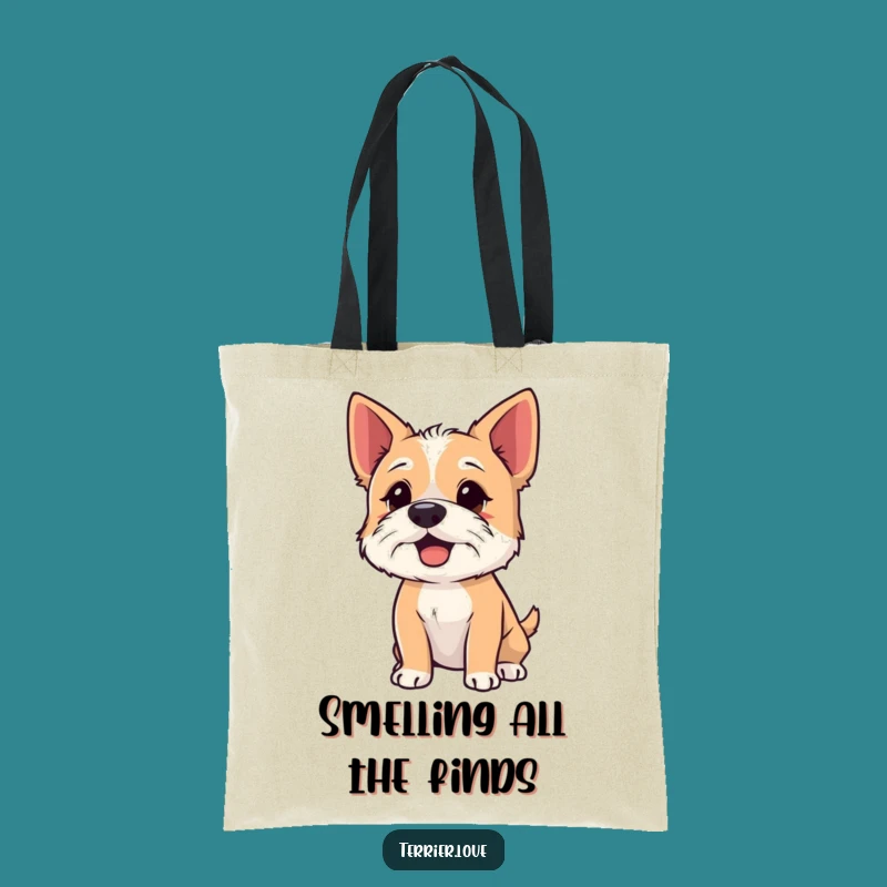Funny Terrier Tote Bag - Curious Canine Carry-All, Great Gift for Shoppers
