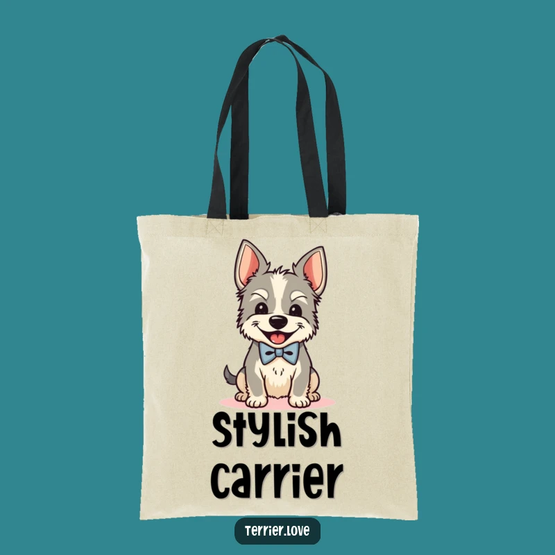 Funny Bow Tie Terrier Tote Bag - Hilarious Dapper Dog Accessory